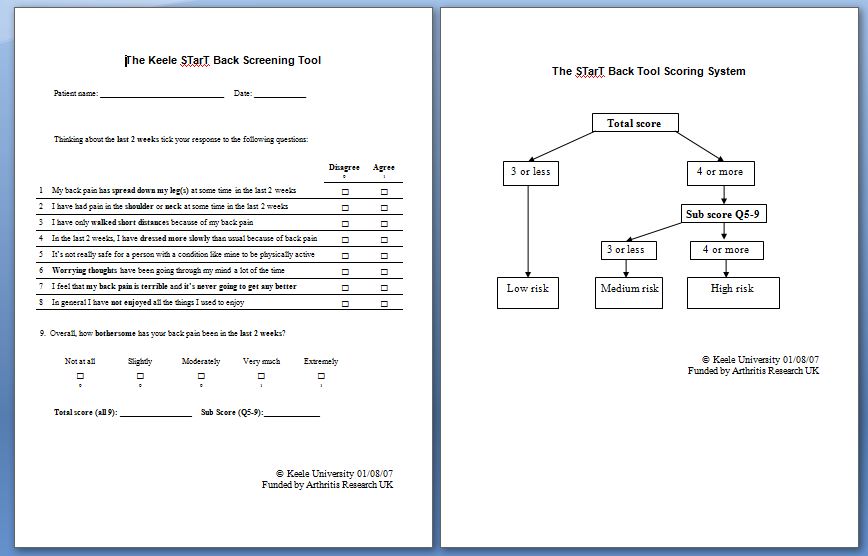 STarT Back Screening Tool