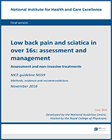 Cover of Low Back Pain and Sciatica in Over 16s: Assessment and Management